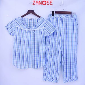 Bộ tay ngắn quần dài, cổ tim bèo kiểu dáng đơn giản