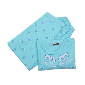 Bộ quần áo sau sinh cho mẹ cúc giữa cổ bèo